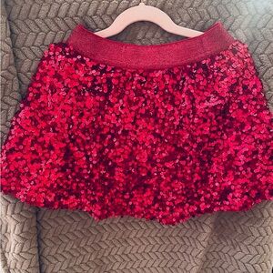 Kids Red Sequin Skirt